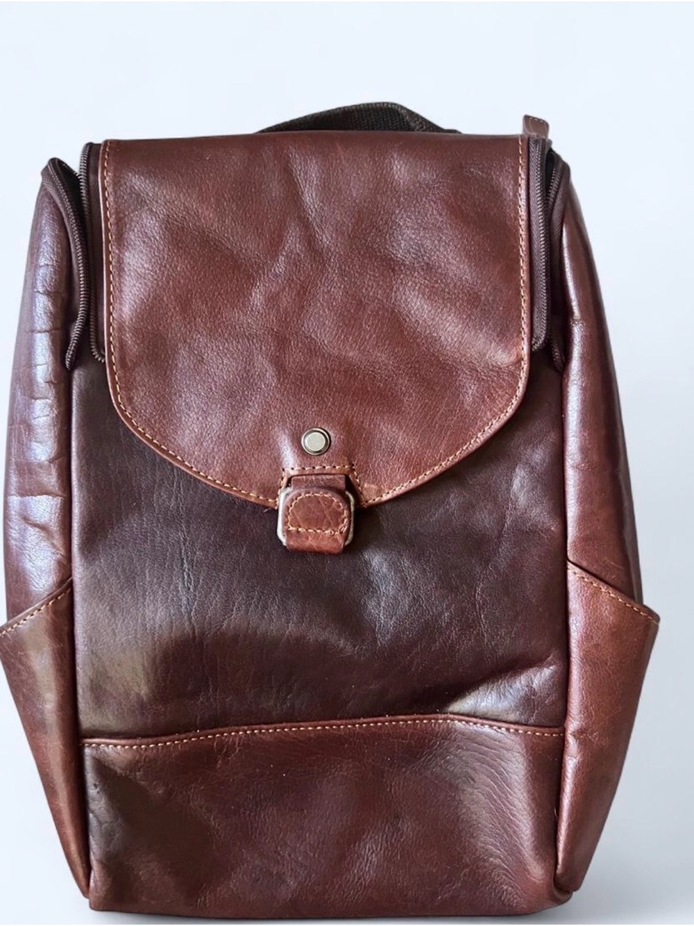 Men's Brown Leather Backpack - Classic Everyday Carry